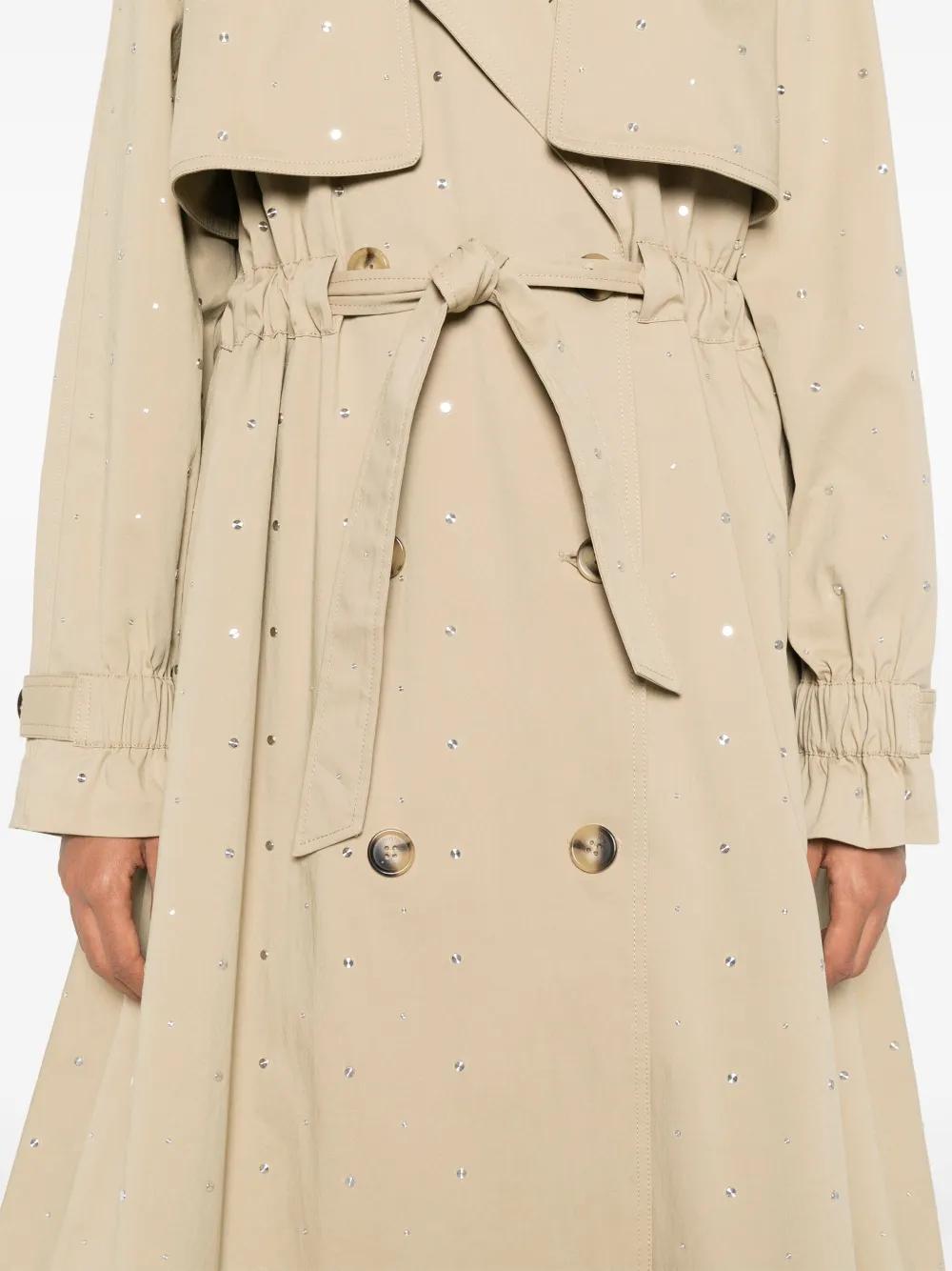 studded elasticed-waist trench coat Product Image