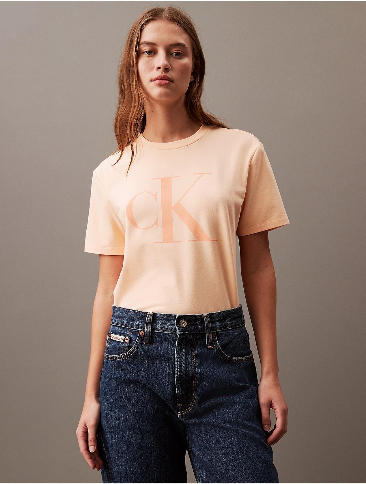 Calvin Klein Women's Monogram Logo Crewneck T-Shirt - Black - M Product Image