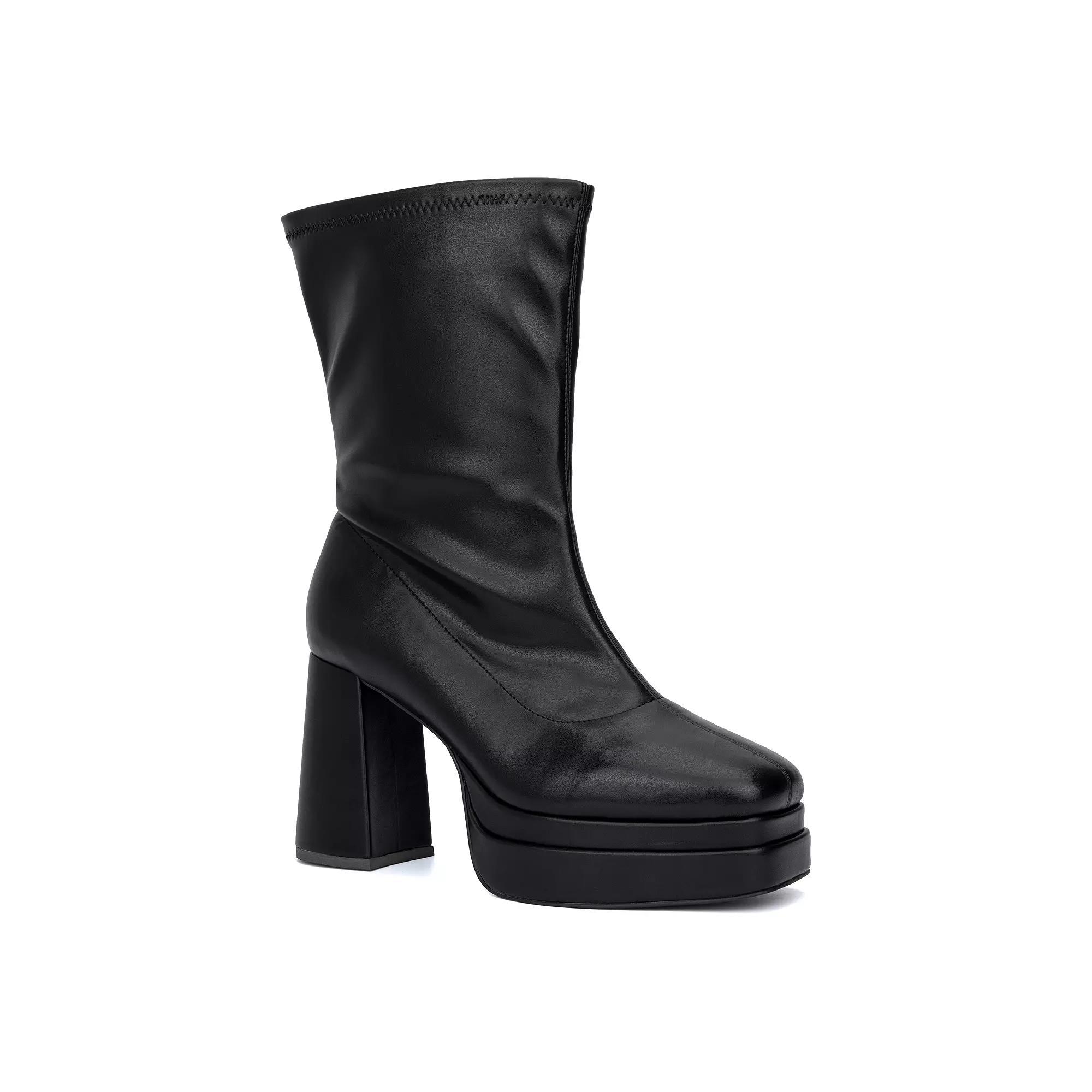 Fashion to Figure Keira Women's Platform Ankle Boots, Size: 10 Wide, Black Product Image