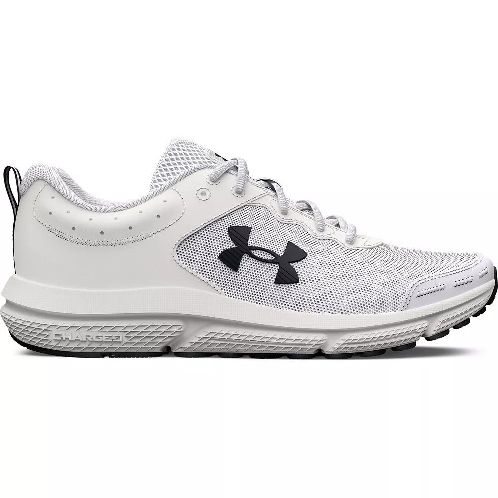 Under Armour Charged Assert 10 Men's Running Shoes, Size: 7.5, White Black Black Product Image