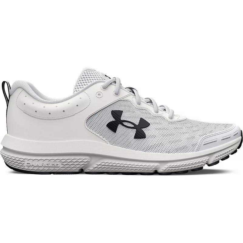 Under Armour Charged Assert 10 Men's Running Shoes, Size: 7.5, White Black Black Product Image