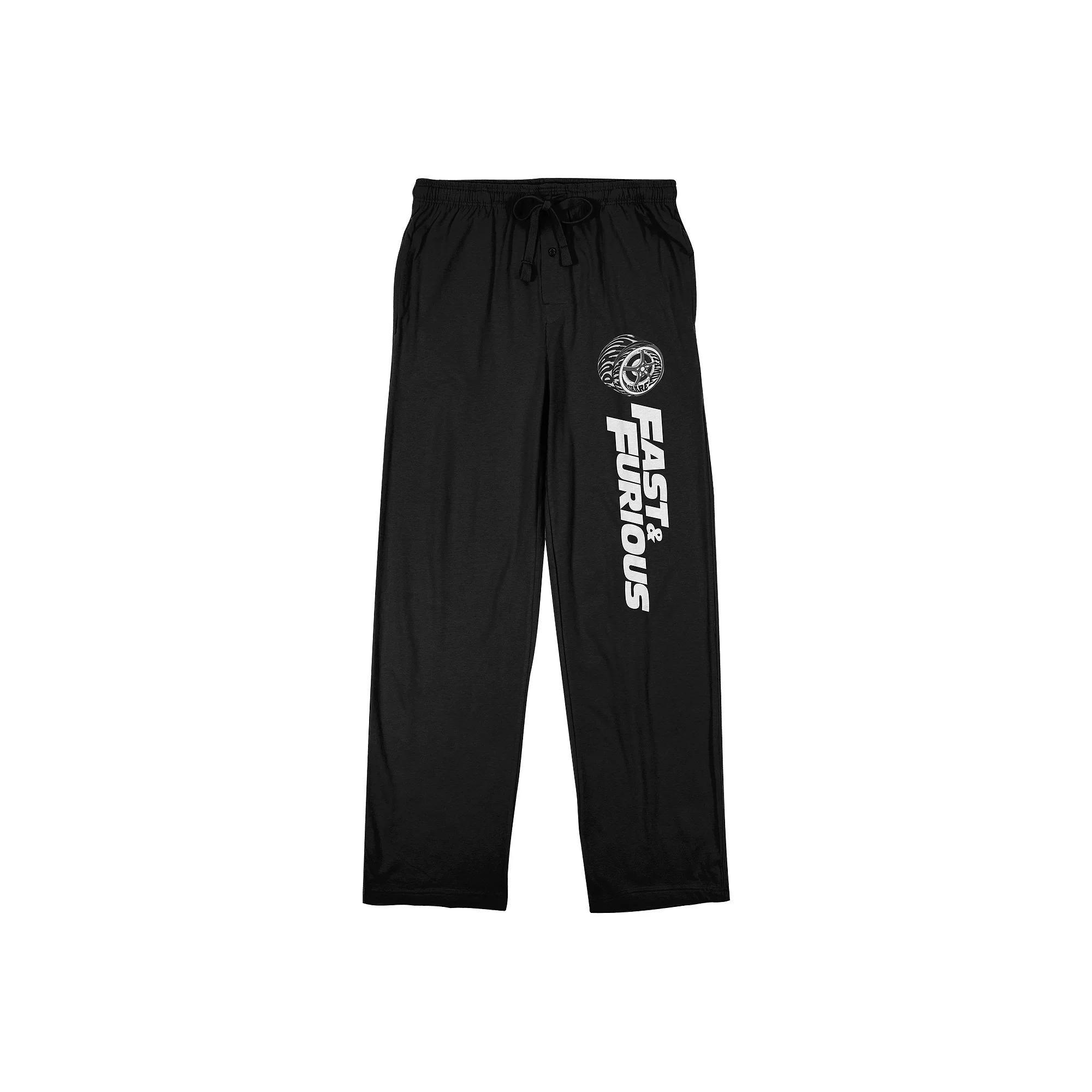 Men's Fast & Furious Wheel Pajama Pants, Size: Small, Black Product Image