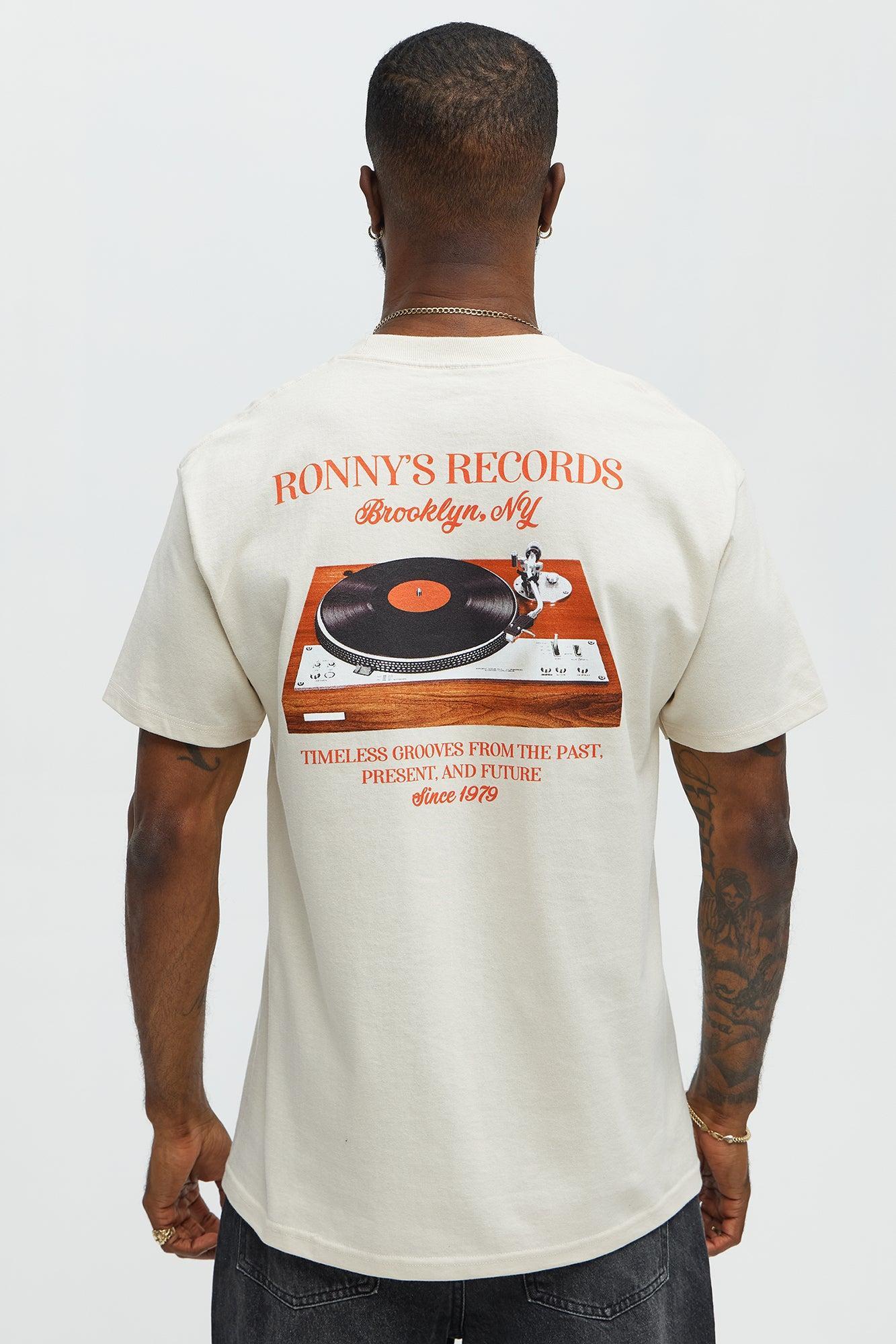 Ronny's Records NYC Short Sleeve Tee - Cream Product Image