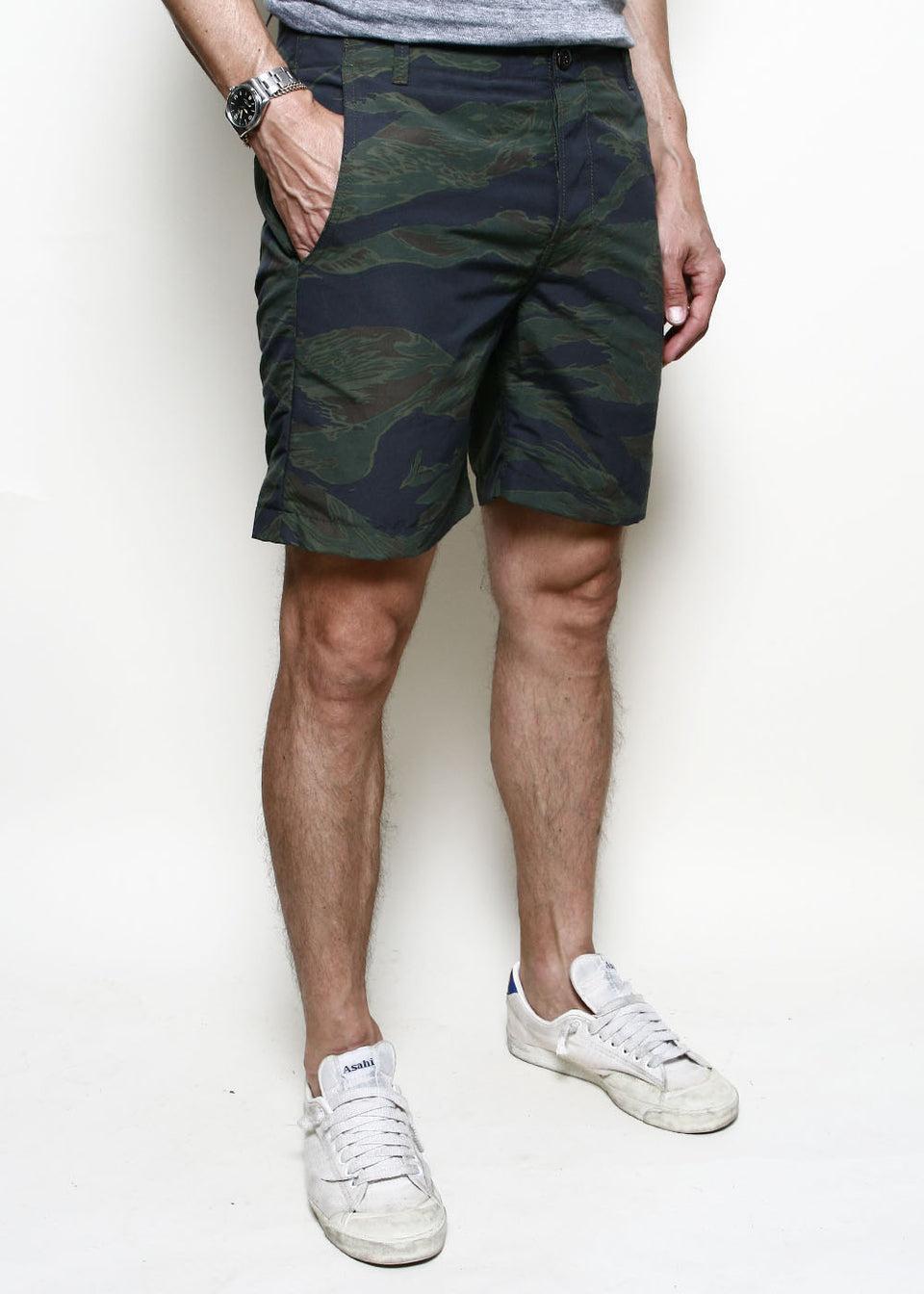 Fatigue Shorts // Tiger Camo Green Product Image