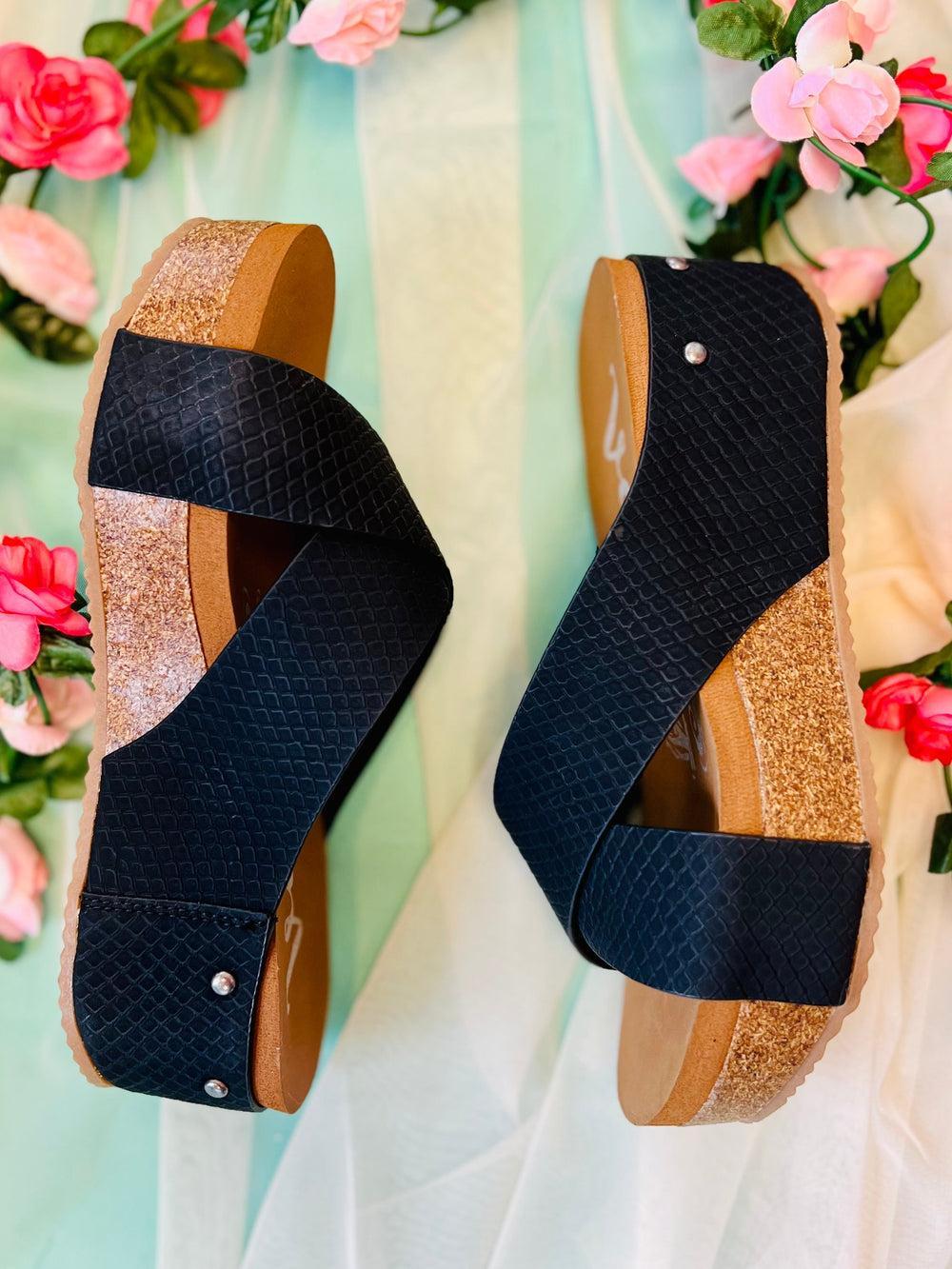 Crossed Paths Sandals - Black* Product Image