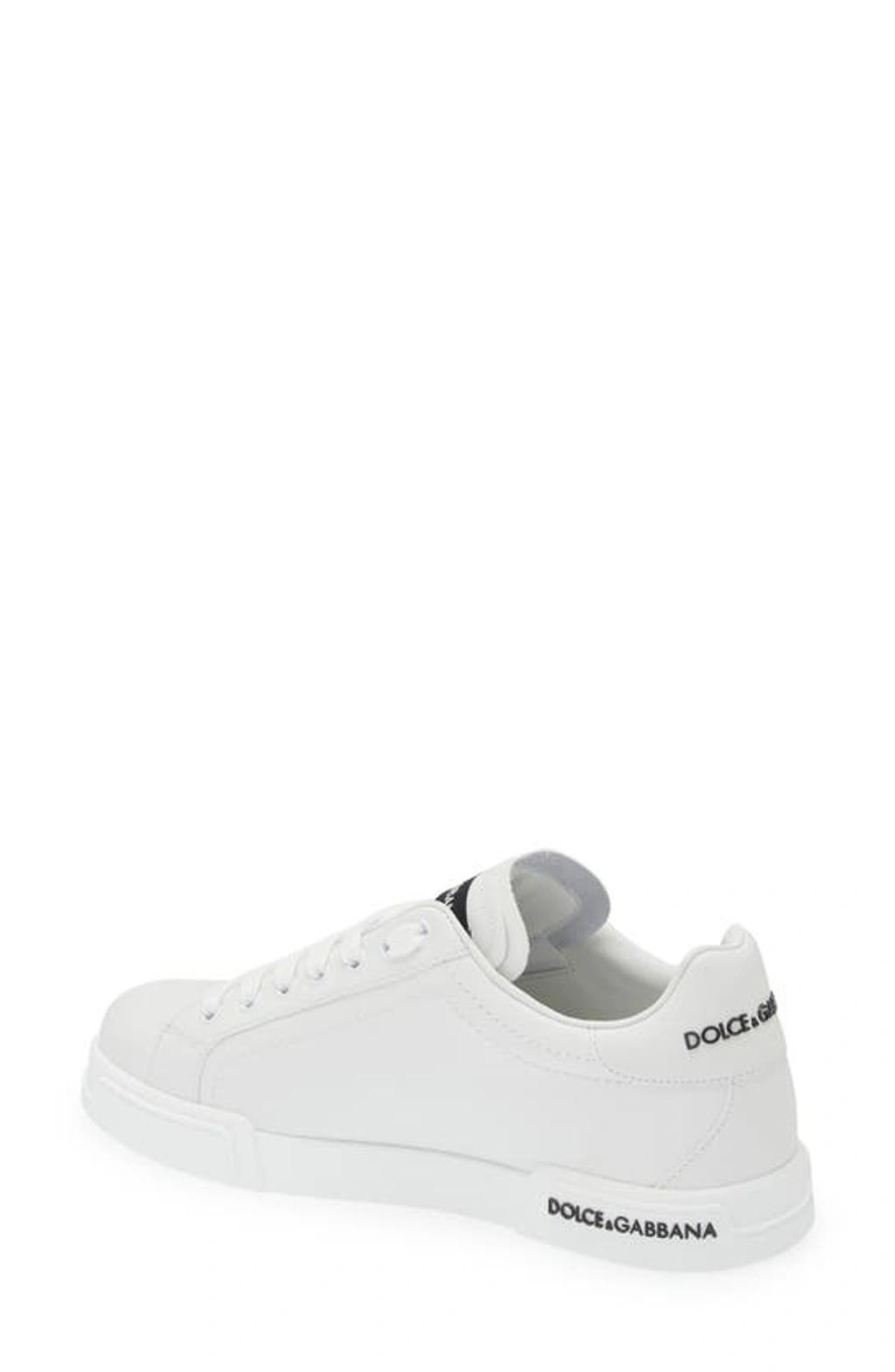 DOLCE & GABBANA Portofino Leather Low-top Sneakers In Bianco Product Image