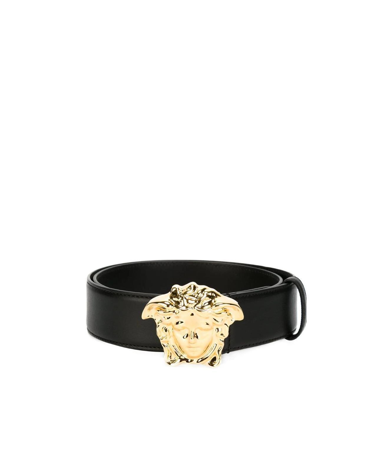 VERSACE La Medusa Leather Belt Man Belt Black Size 39.5 Calfskin Product Image