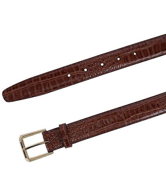 Trafalgar Mock Alligator Embossed Italian Leather Belt Product Image