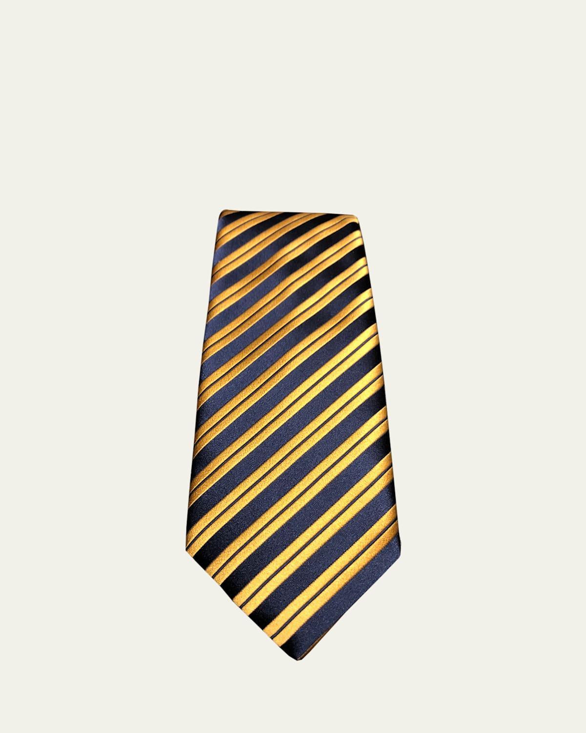Mens Striped Silk Tie Product Image