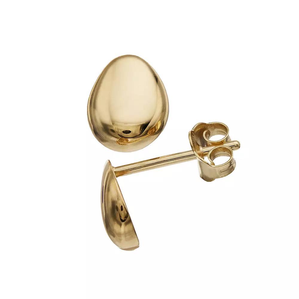 Au Naturale 14k Gold Round Teardrop Stud Earrings, Women's, Yellow Product Image