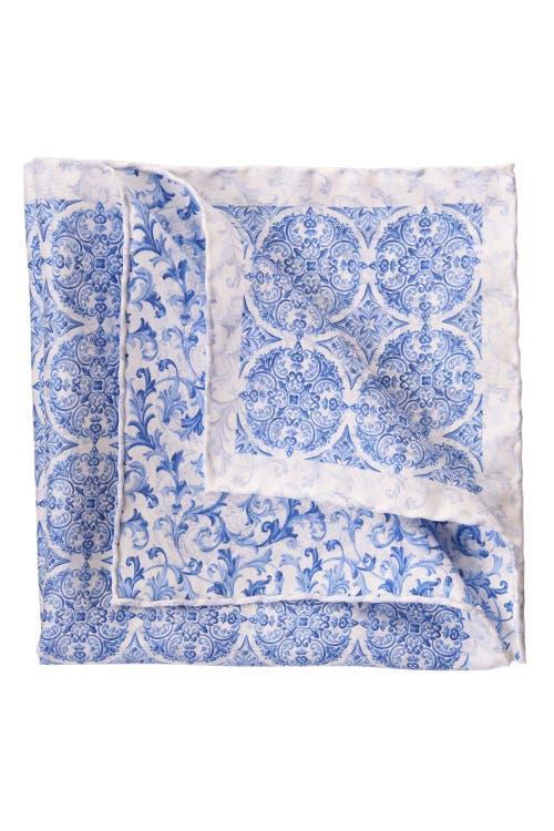 Elizabetta Porto - Double Sided Silk Pocket Square for Men in Azure at Nordstrom Product Image