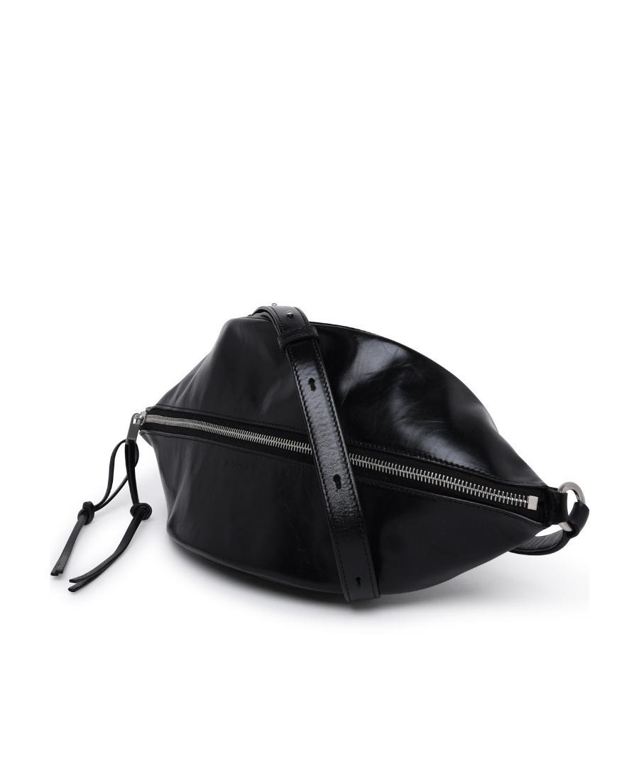 JIL SANDER Embossed-logo Leather Belt Bag In Black Product Image