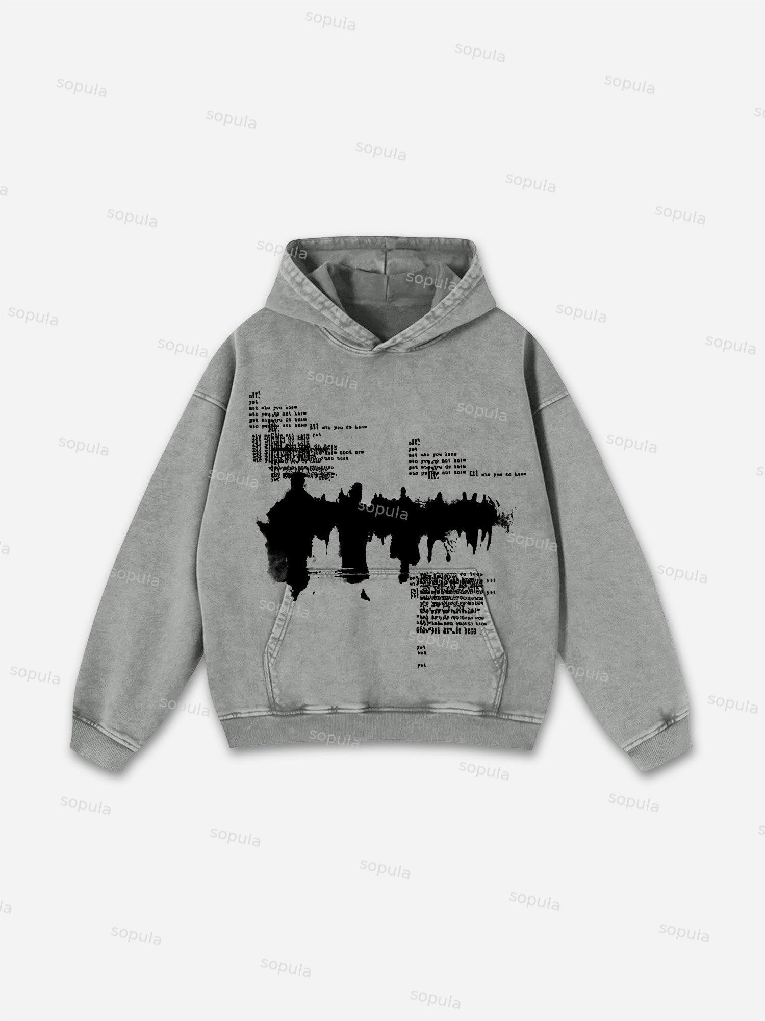 Forgive Them Father Graphic Acid Washed Oversized Hoodie Product Image
