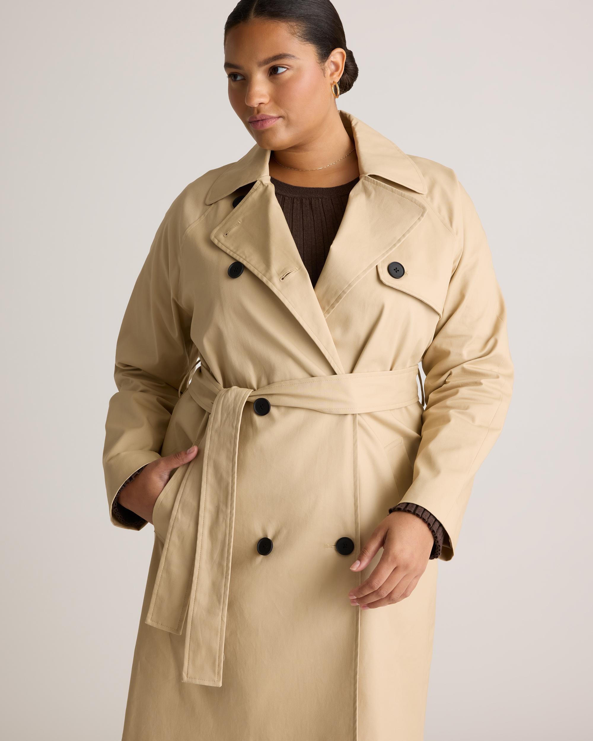 Quince | Women's Comfort Stretch Trench Coat Size XL, Organic Cotton Product Image