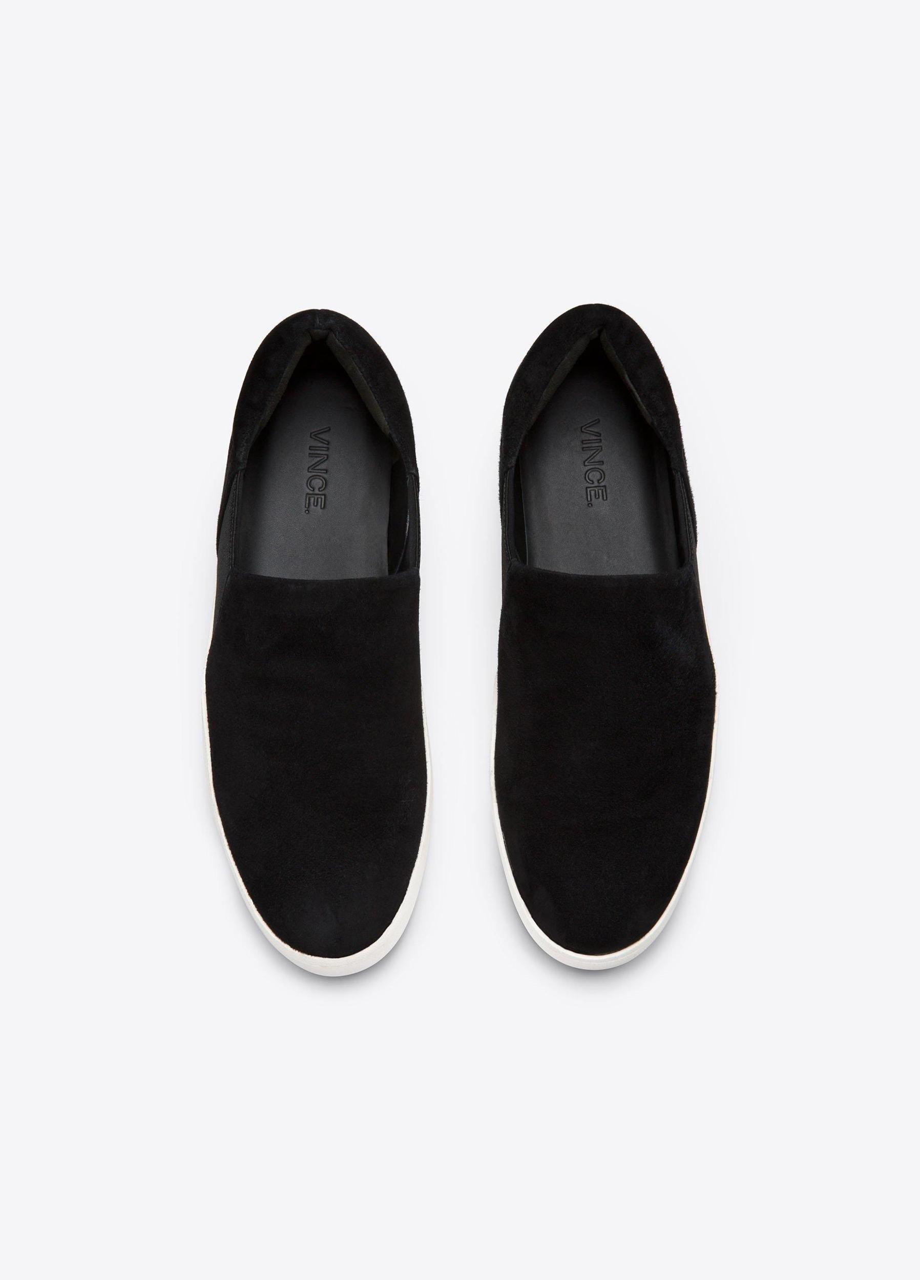 Womens Suede Warren Sneaker, Black, Size 9.5 Vince Product Image