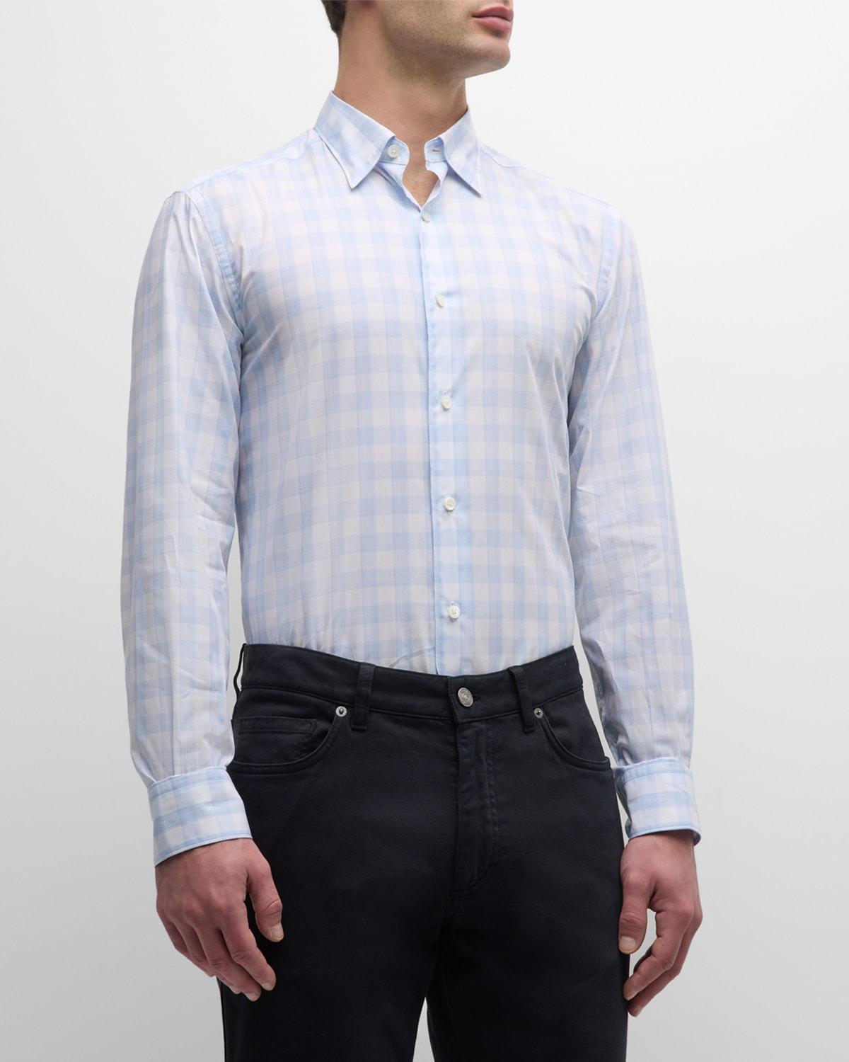 Men's Cotton Check-Print Sport Shirt Product Image