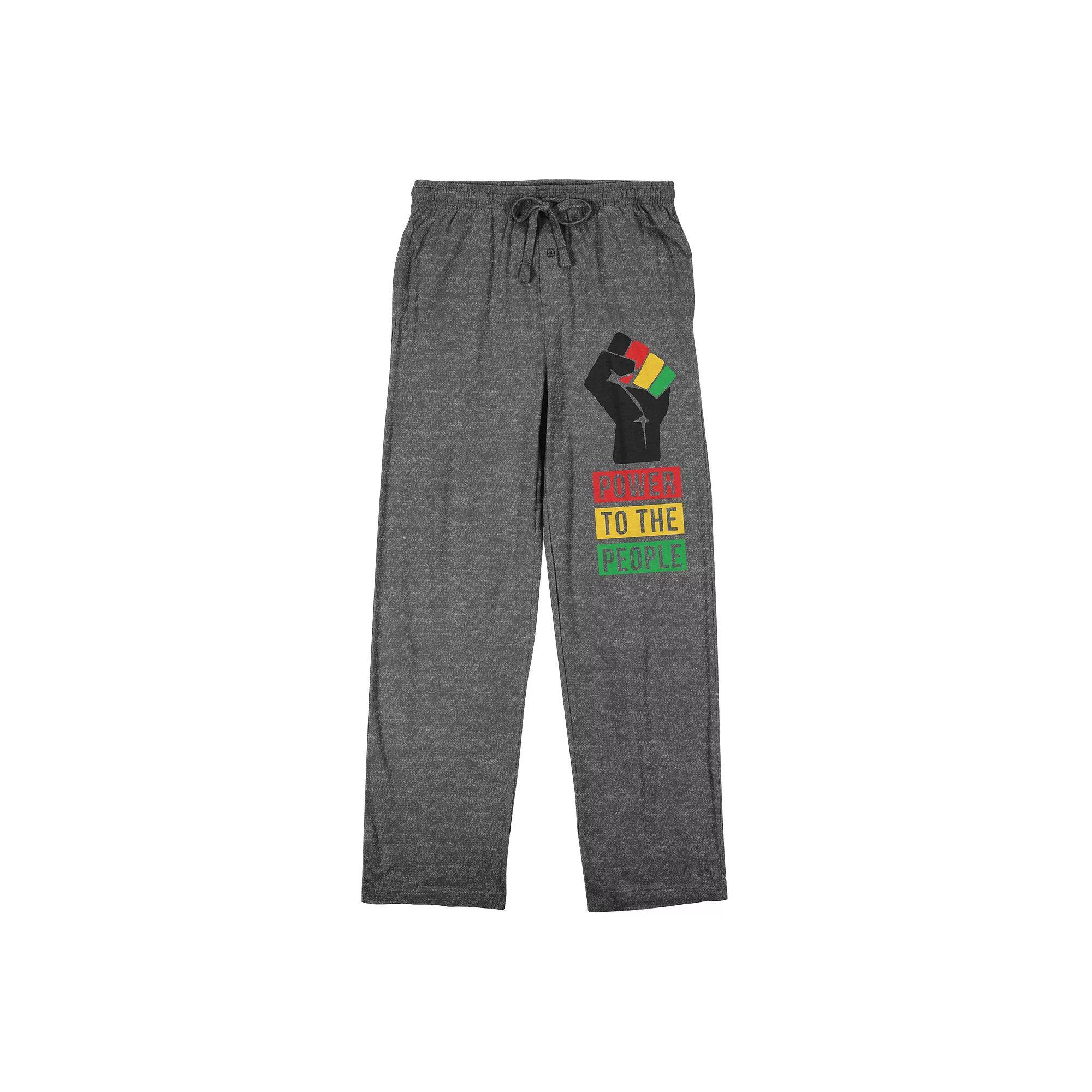 Men's Power To The People Pajama Pants, Size: XL, Gray Product Image