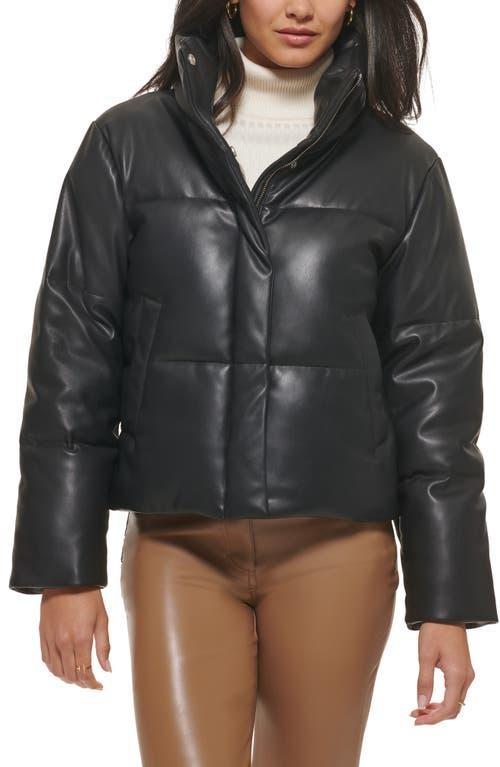 Womens Levis Faux-Leather Short Puffer Jacket Product Image