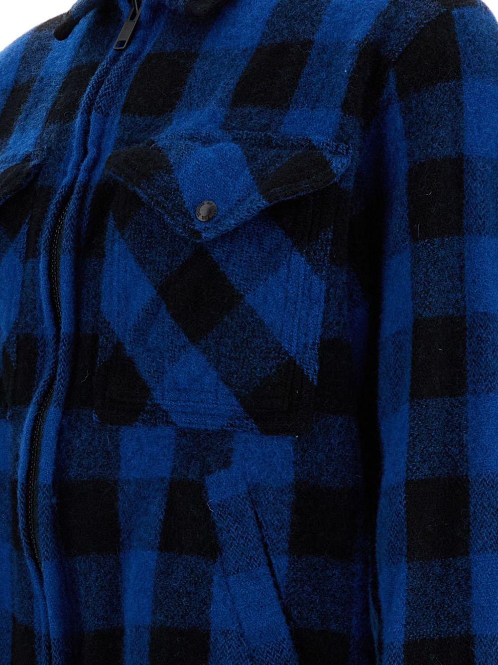 tartan check zip-front shirt jacket Product Image