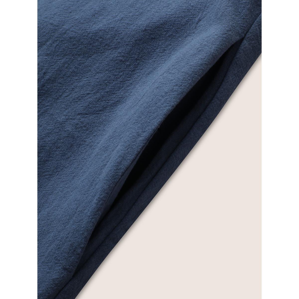 Plus Size Plain Pleated Pocket Sleeveless Dress Cerulean Women Casual Non Sleeveless Curvy BloomChic 10/M Product Image