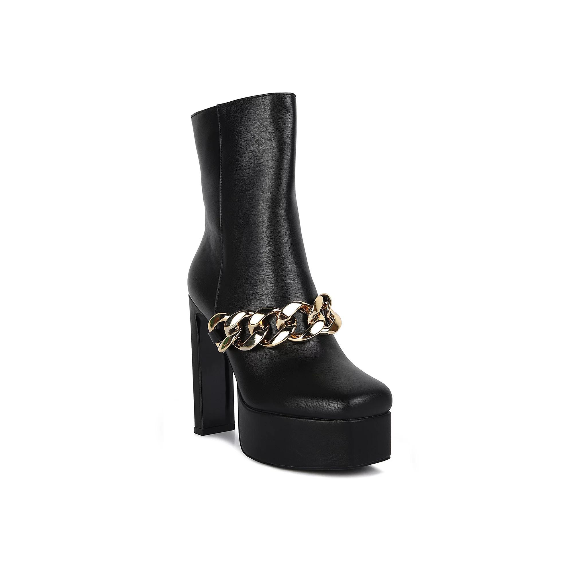 London Rag Bambini Women's Platform Ankle Boots, Size: 10, Black Product Image