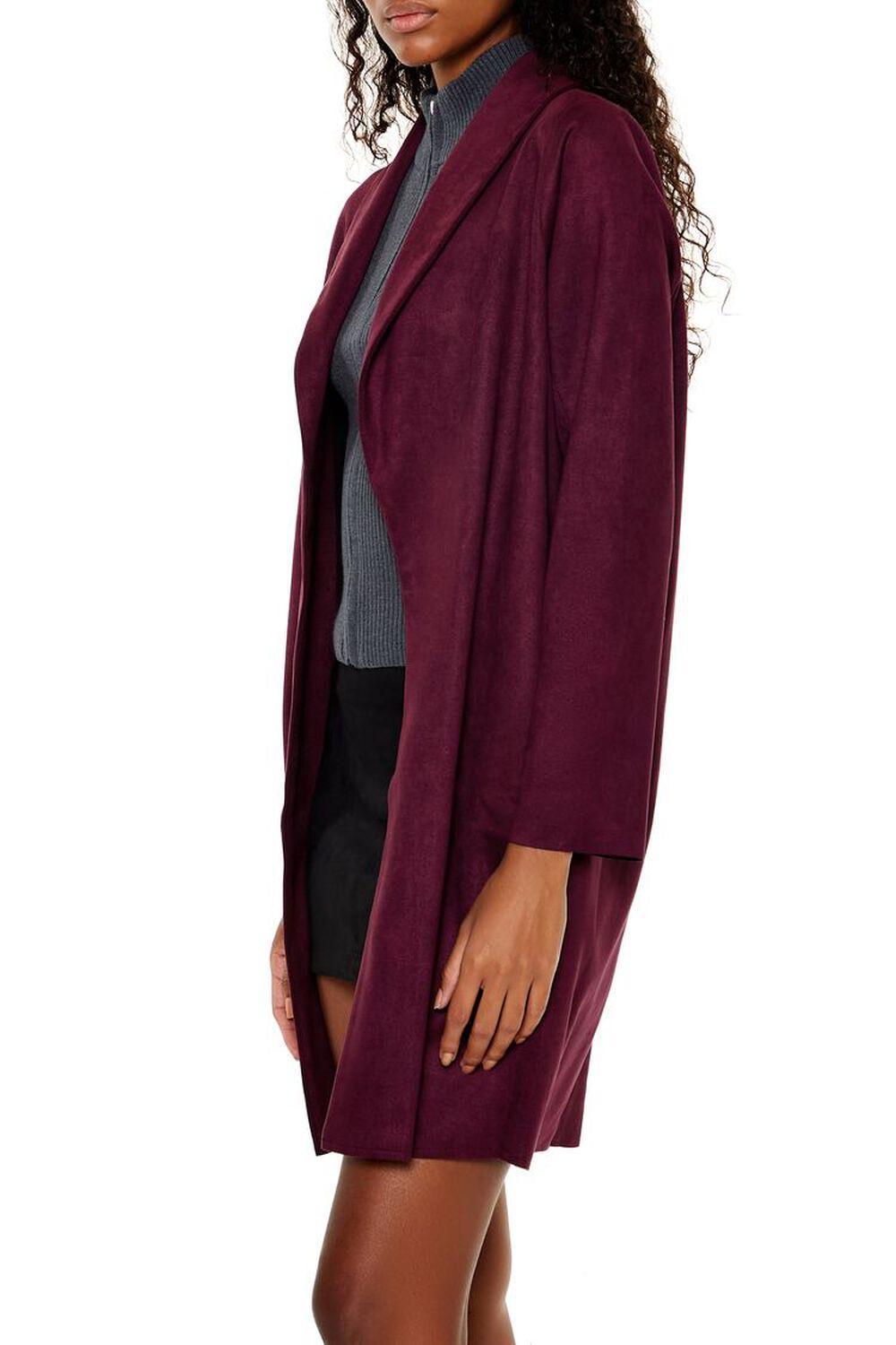 Faux Suede Open-Front Trench Coat | Forever 21 Product Image