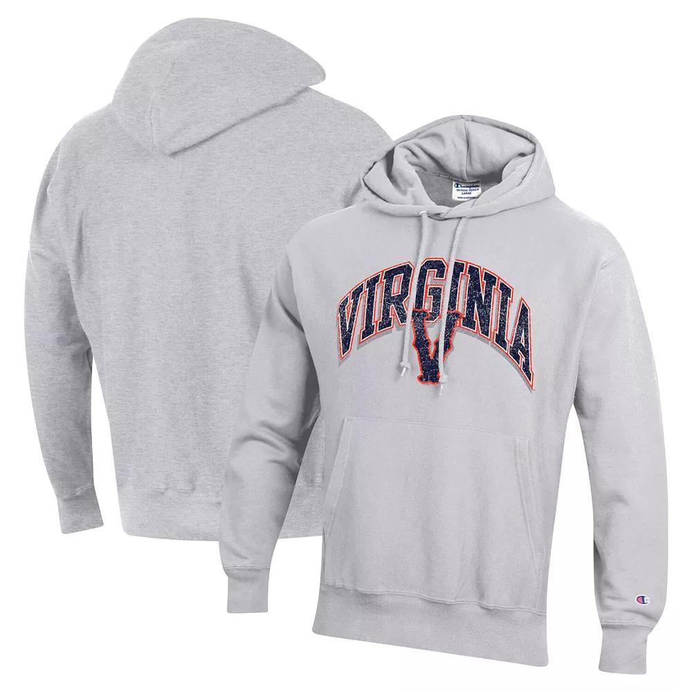Men's Champion Gray Virginia Cavaliers Vault Late Night Reverse Weave Pullover Hoodie, Size: Large, Grey Product Image