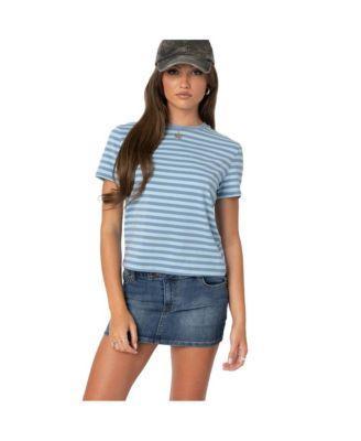 Edikted Womens Callahan Striped T Shirt Product Image