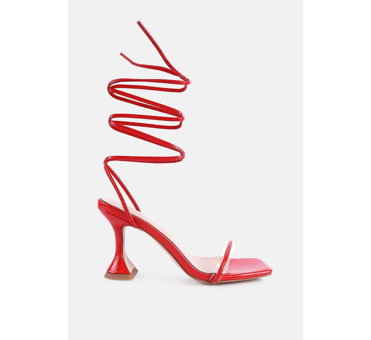 London Rag Biten Berry Spool Women's Heeled Lace-Up Sandal, Size: 5, Black Product Image