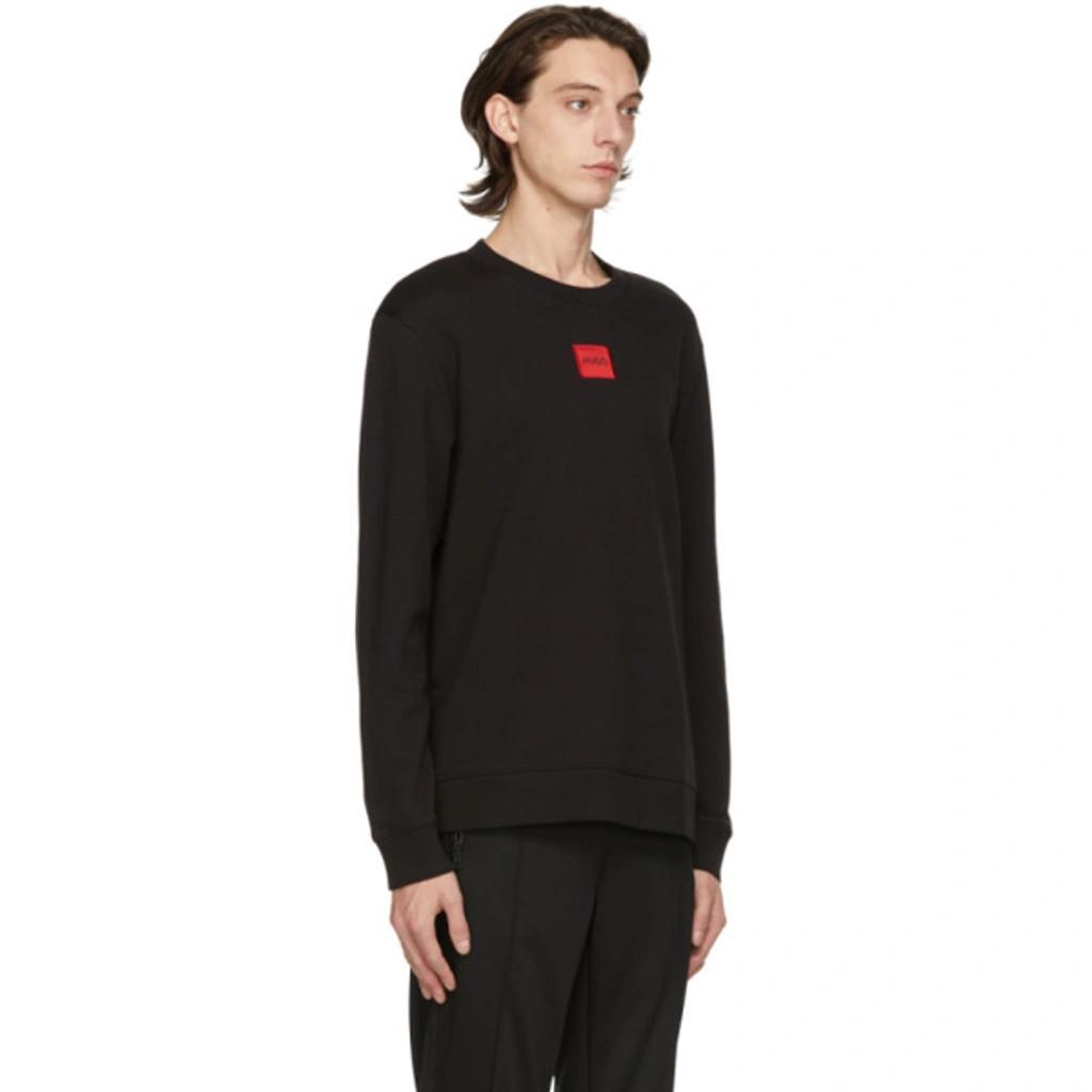 HUGO BOSS Logo-patch Relaxed-fit Cotton-jersey Sweatshirt In Black Product Image