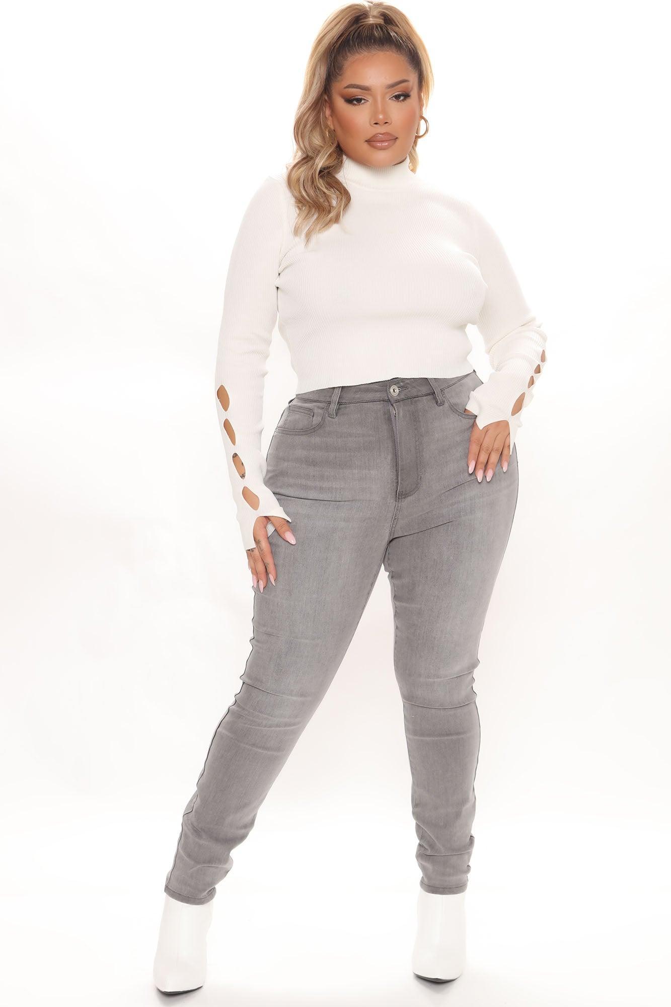Lights Out High Rise Booty Lifting Skinny Jeans - Grey Product Image