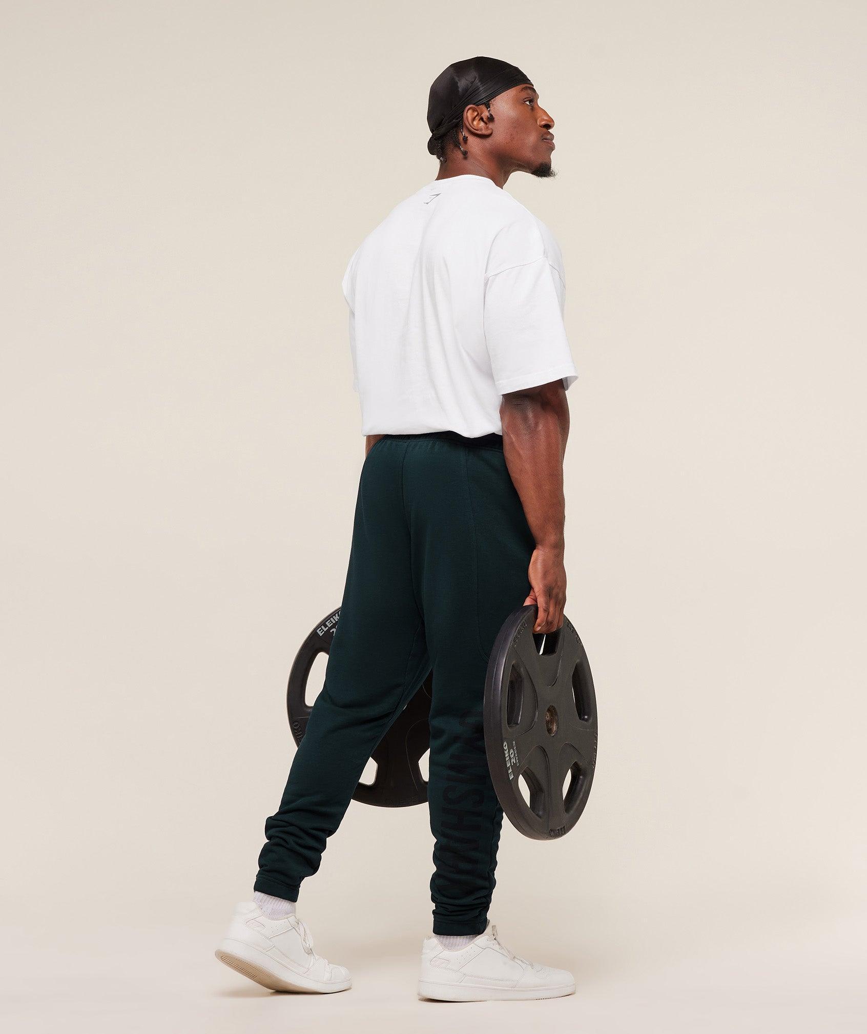 Gymshark Power Wordmark Jogger - Deep Petrol Blue Male Product Image
