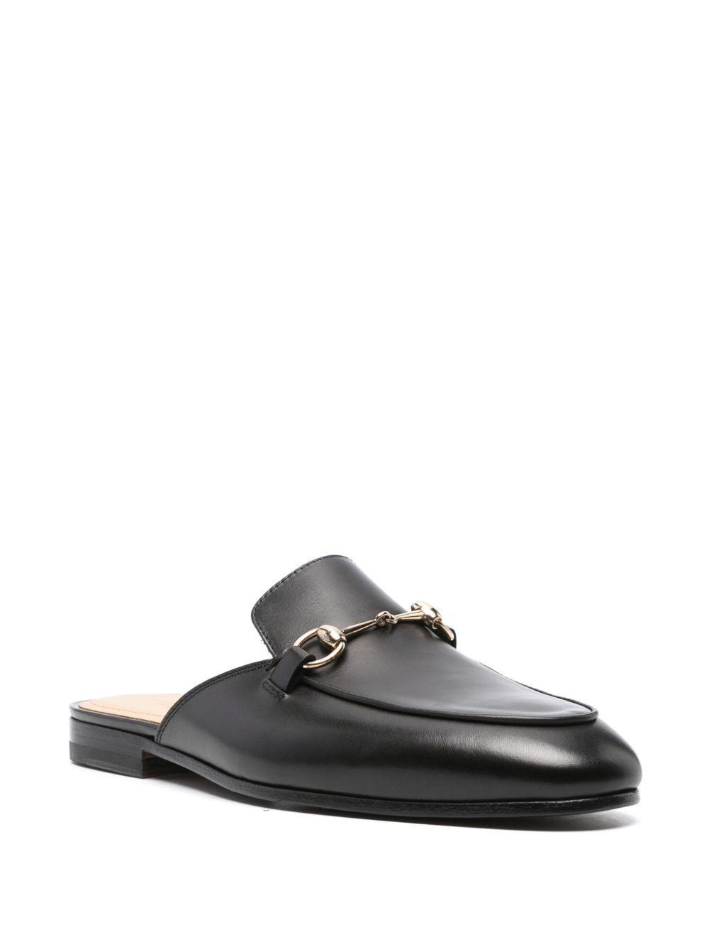 horsebit-detail leather slippers Product Image