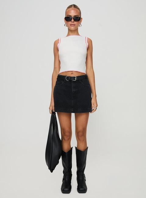 Gazelle Denim Skort Washed Black Product Image
