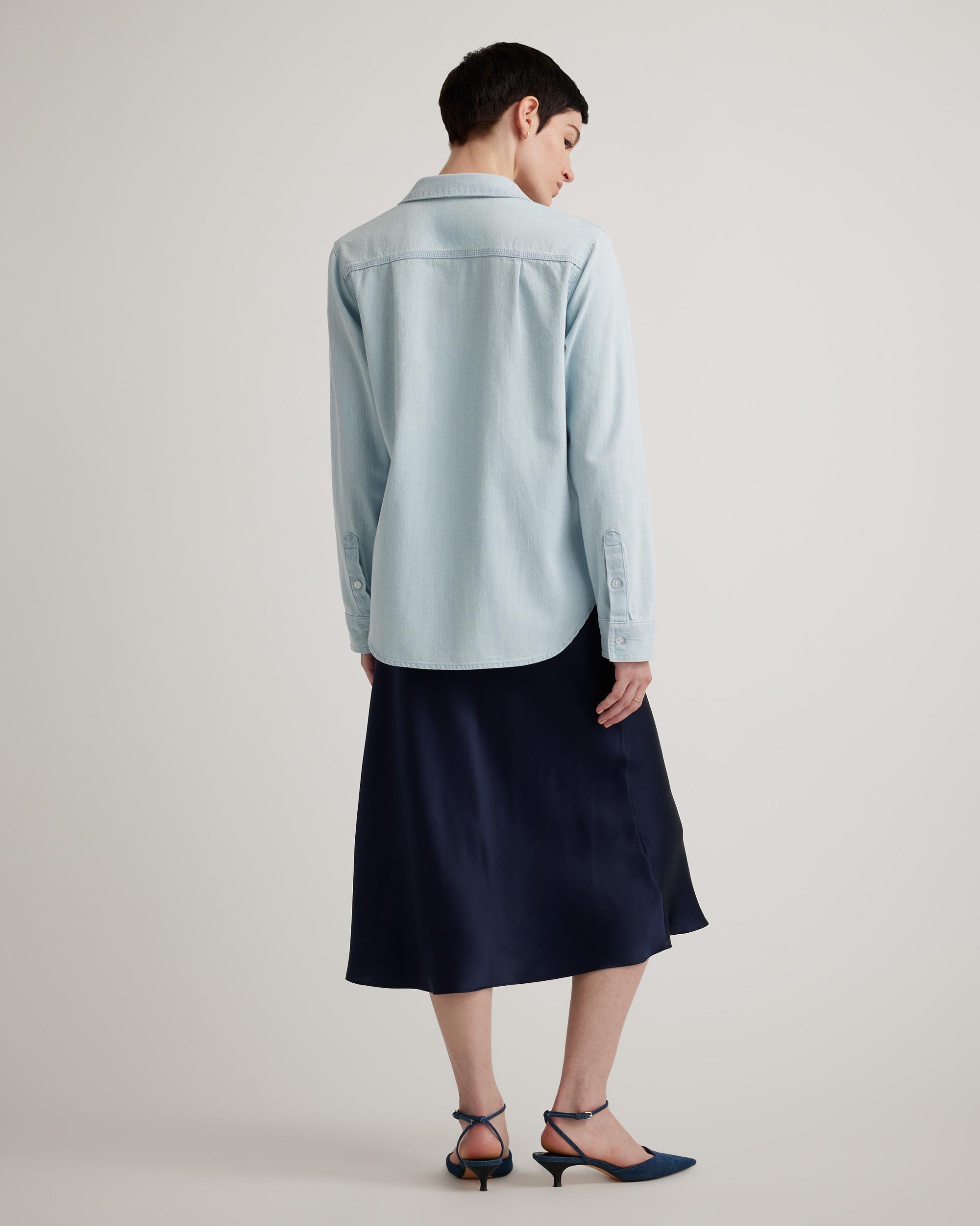 Quince | Women's Distressed Denim Shirt Cotton Product Image