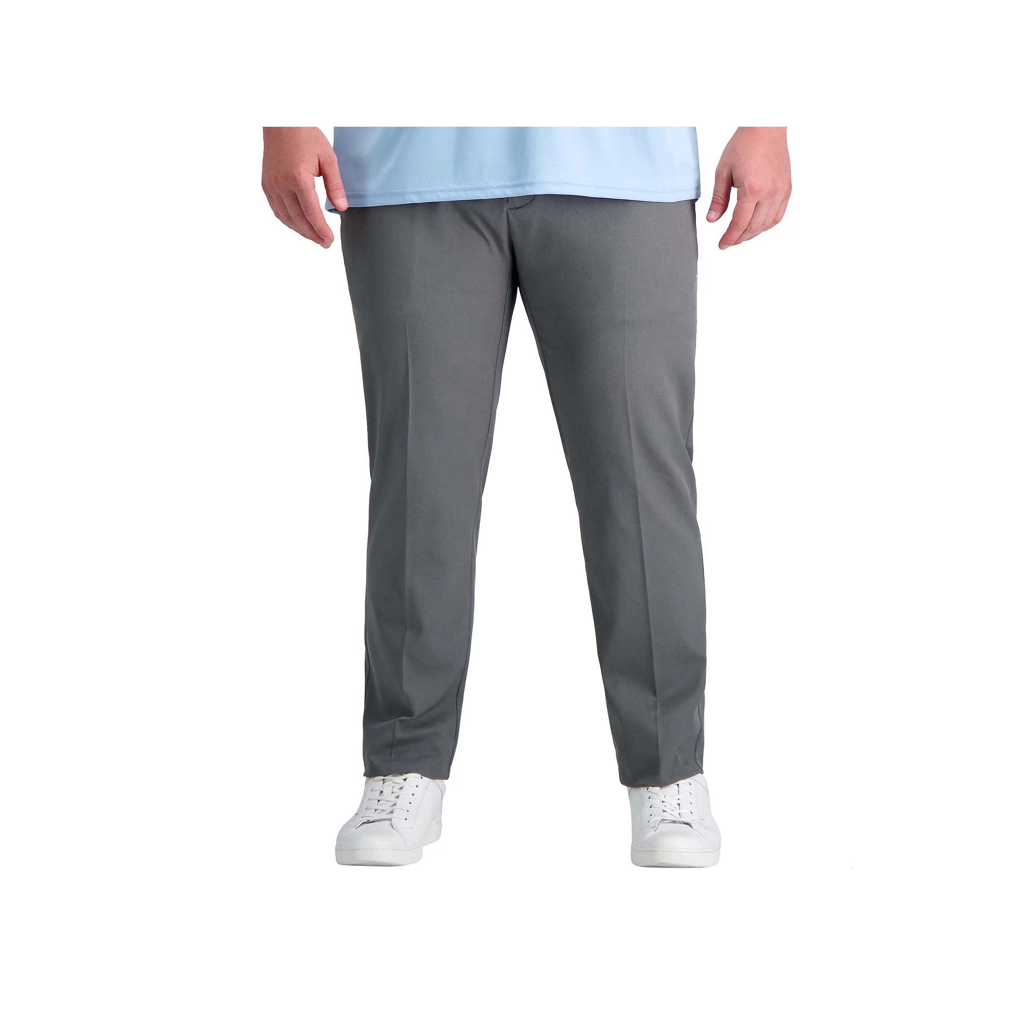 Big & Tall Haggar Cool Right Performance Flex Pants, Mens Black Product Image