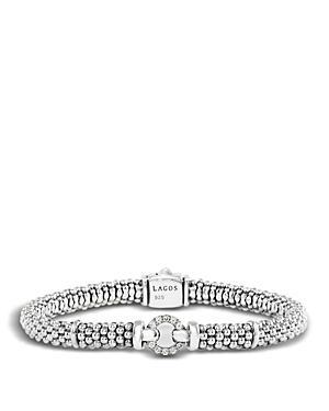Lagos Enso Sterling Silver Caviar Bracelet with Diamonds Product Image