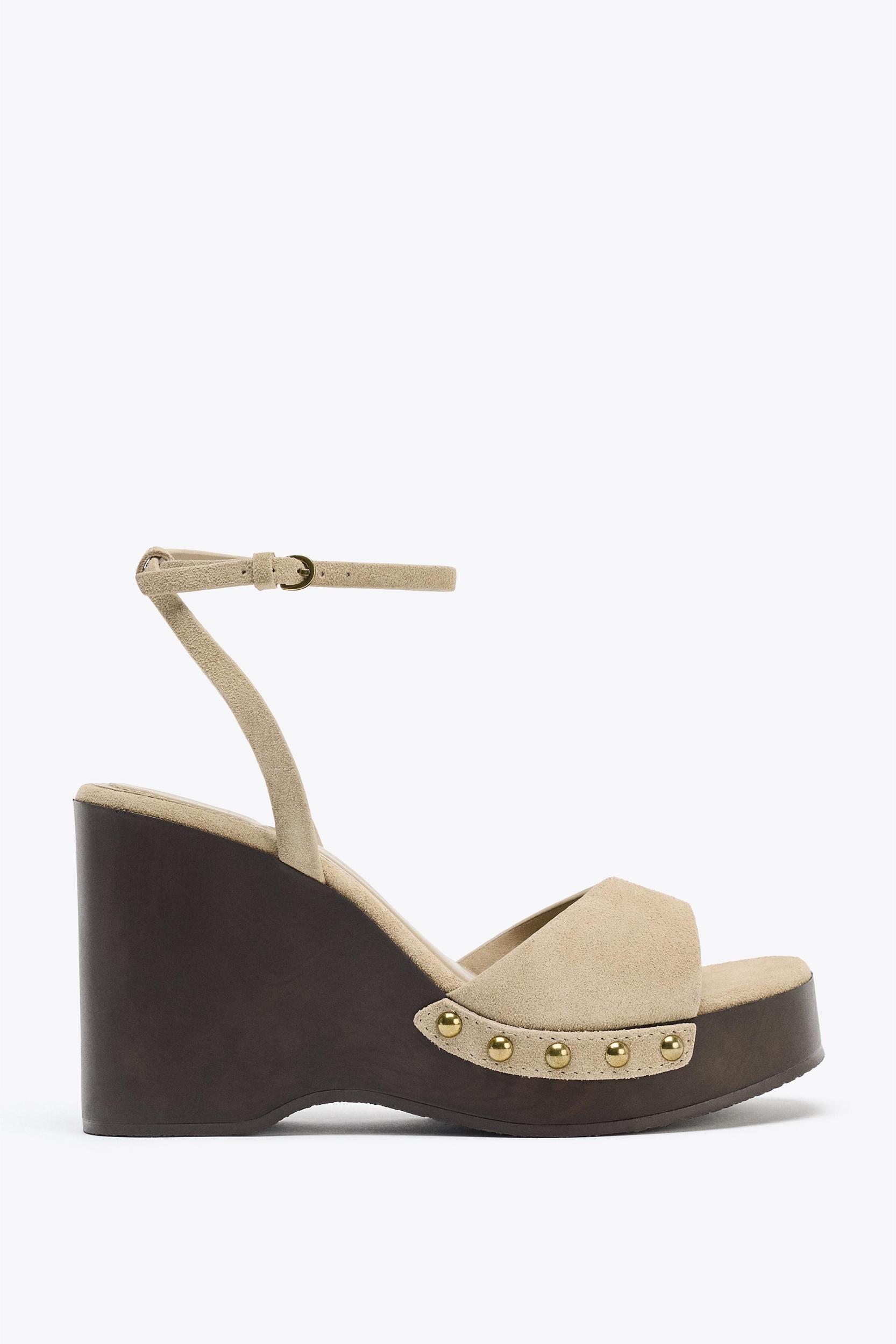 STUDDED SUEDE SANDALS Product Image