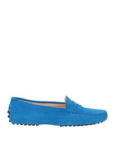 TOD'S Woman Loafers Azure Size 7.5 Soft Leather In Blue Product Image