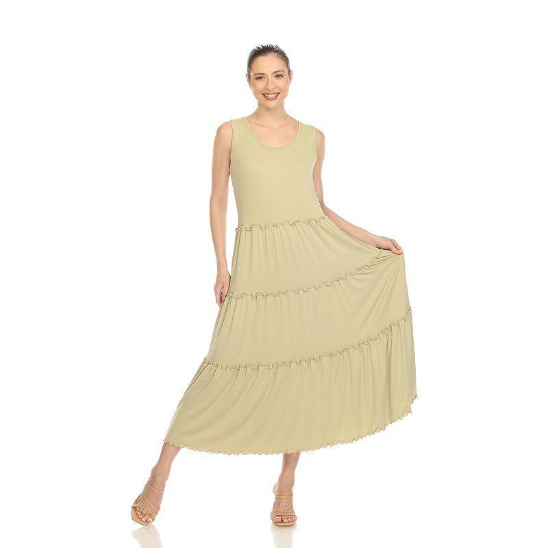 White Mark Womens Scoop Neck Tiered Midi Dress Product Image
