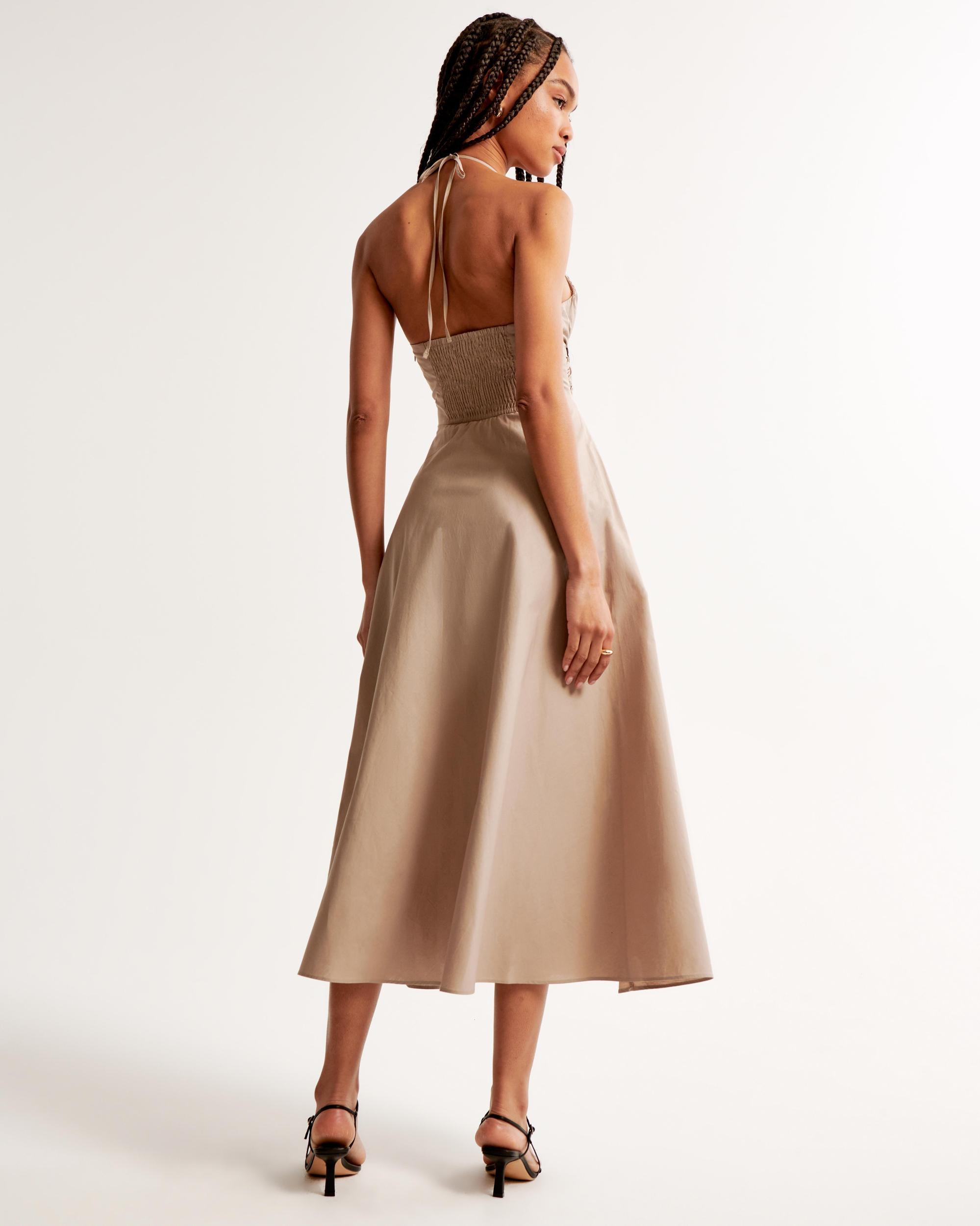 Crossover Bodice Midi Dress Product Image