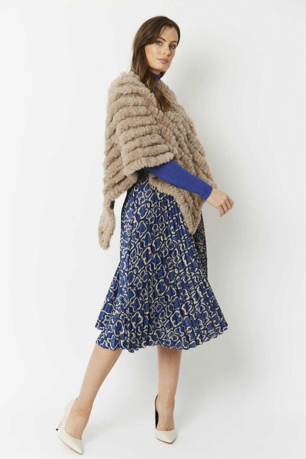 Mocha Faux Fur Poncho Product Image