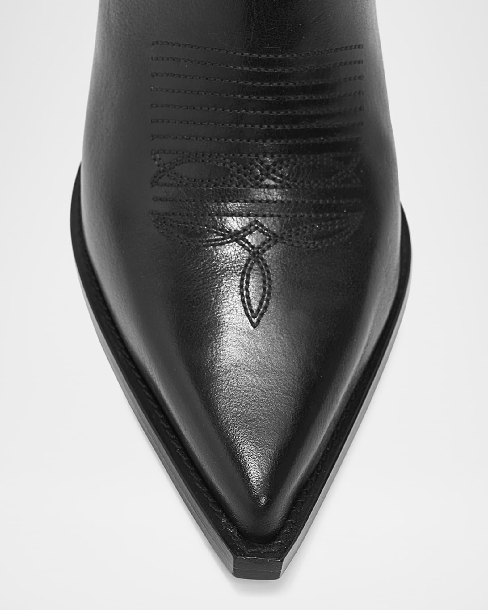 Lainey Leather Stiletto Western Mules Product Image