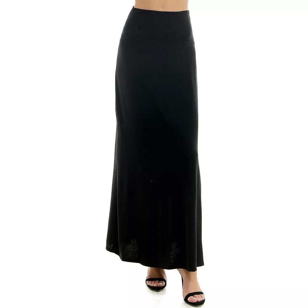 Juniors' Lily White Knit Maxi Skirt, Women's, Size: XL, Black Product Image