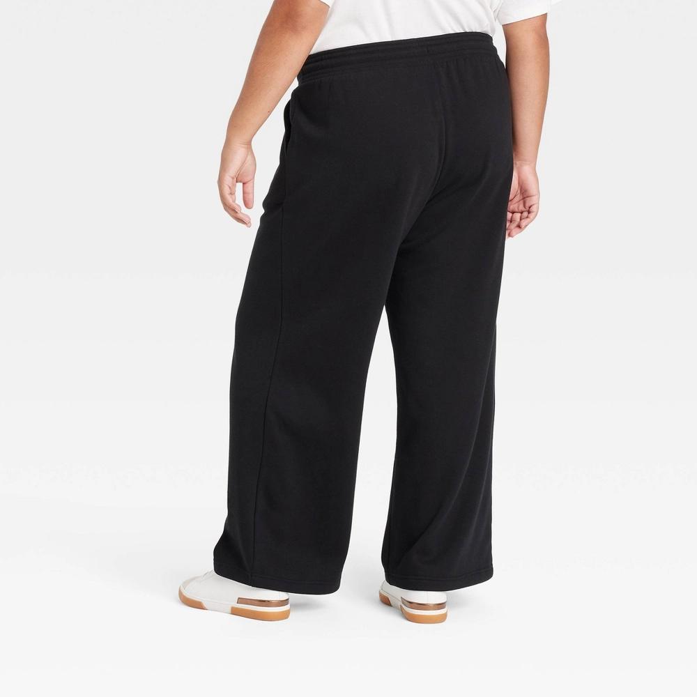 Women's High-Rise Wide Leg Pull-On Fleece Pants - Ava & Viv™ Product Image