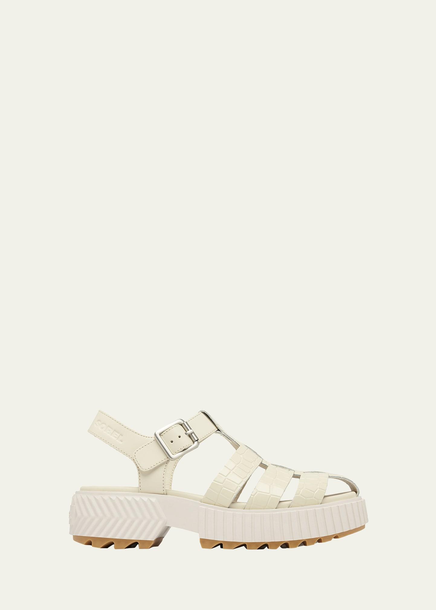 Ona Embossed Leather Fisherman Sandals Product Image