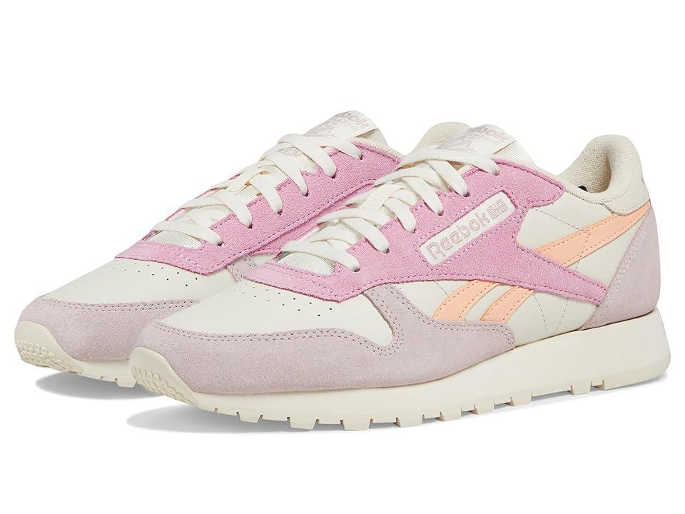 Womens Reebok Classic Leather Athletic Shoe - Chalk / Peach / Lily Product Image