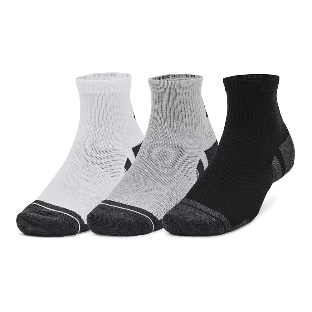 Under Armour Performance Tech 3-Pack Quarter Socks, Women's, Size: Large, Gray Product Image