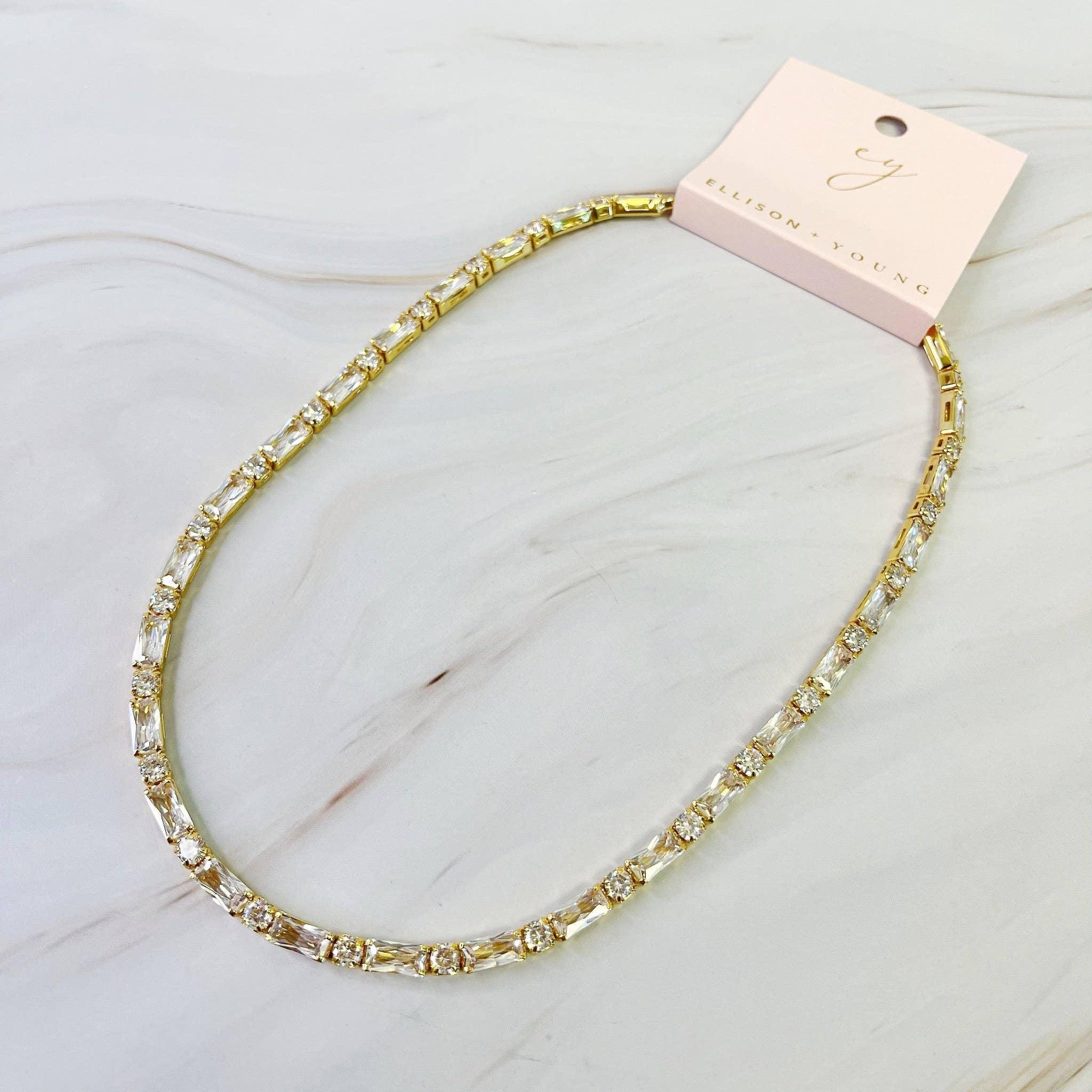 Mixed Shape Sparkle Tennis Necklace Product Image