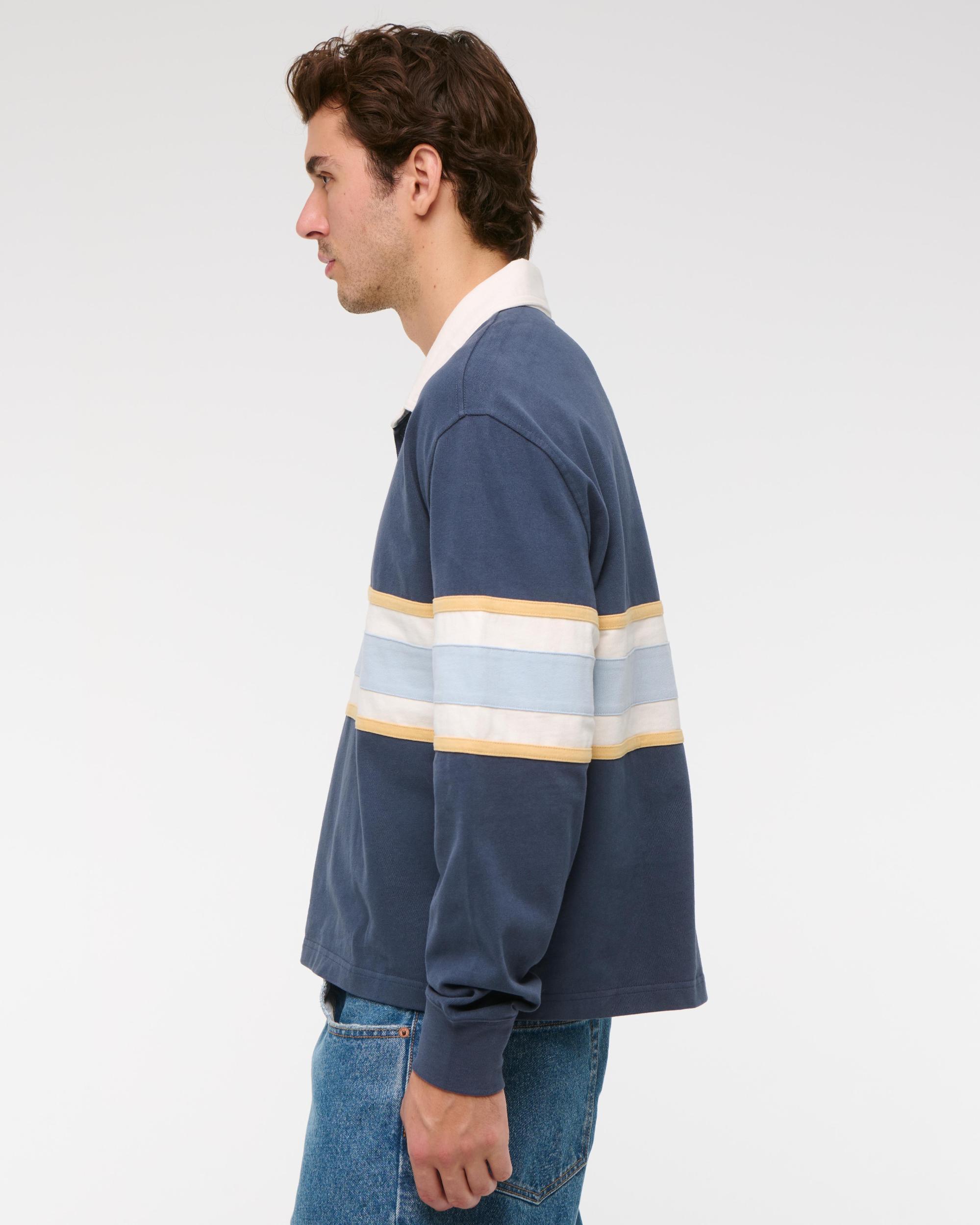 Long-Sleeve Cropped Rugby Polo Product Image